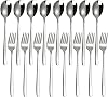 Dinner Forks and Spoons Set of 16 Stainless Steel Tablespoons Forks Flatware for Home Kitchen Hotel (Stainless Steel)