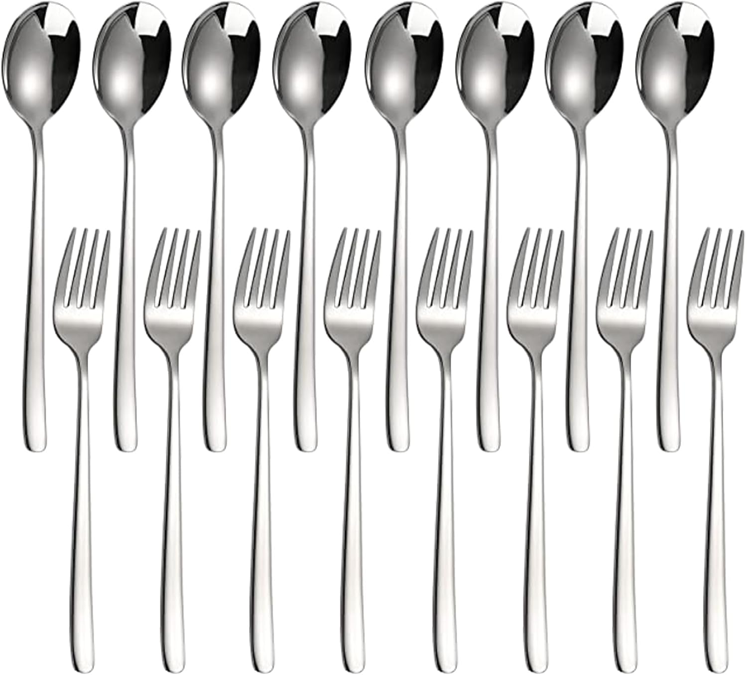 Dinner Forks and Spoons Set of 16 Stainless Steel Tablespoons Forks Flatware for Home Kitchen Hotel Stainless Steel