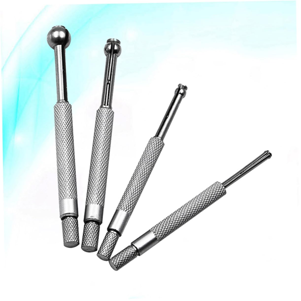 Adjustable Internal Calipers 3-13mm 4 Piece Set Carbon Alloy Inside Gauge | Manual Measurement Tool, Spherical Faces, Extra Long Design for Deep and Shallow Holes, Fitted Case, Silver