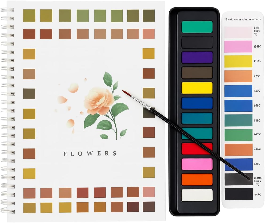 Amazon.com: Beginner's Watercolor Painting Kit,Watercolors Workbook ...