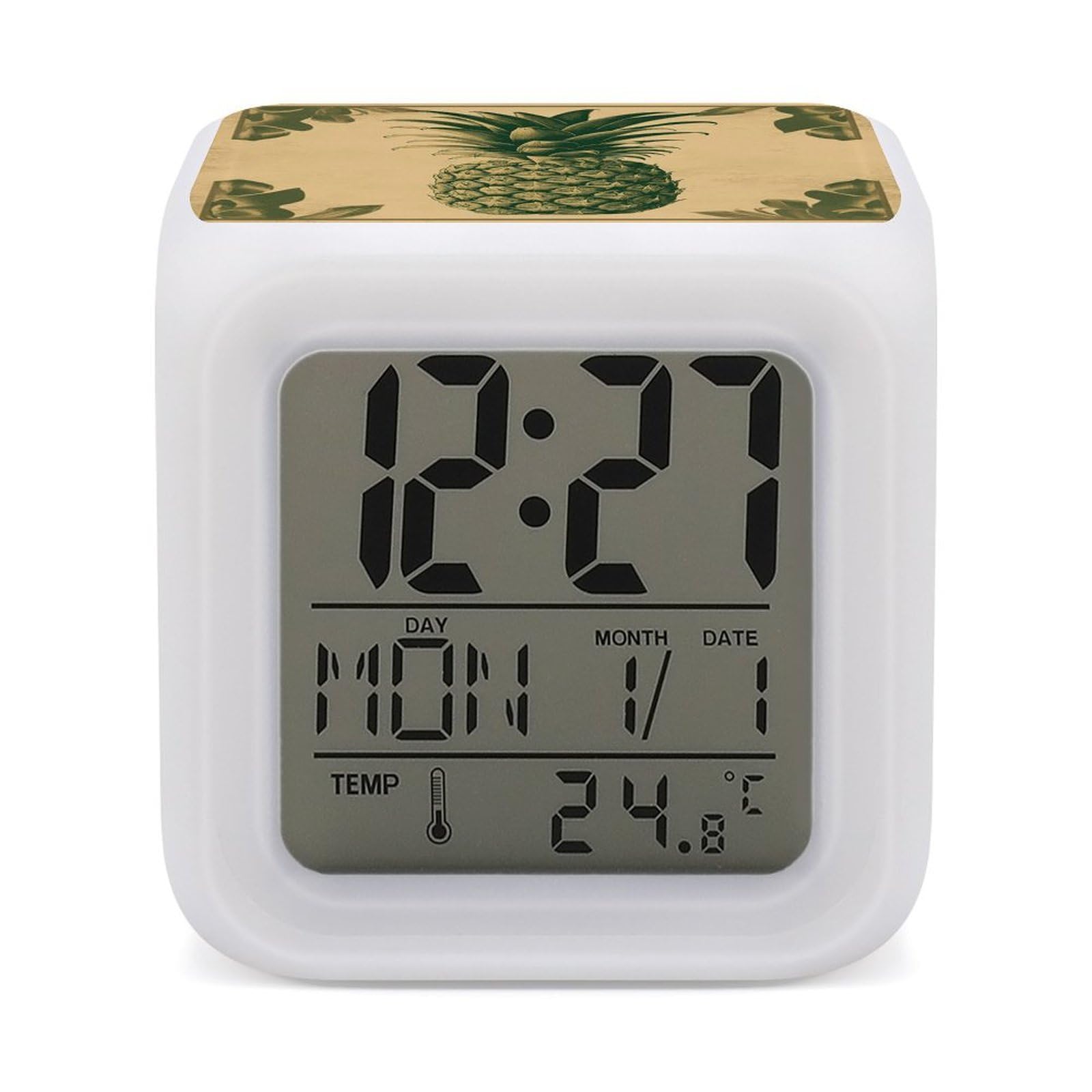 Réveil numérique vintage ananas LED chambre horloge chevet