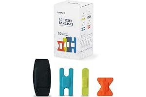 Rainbow Colored Fabric Bandages for First Aid with Non-Stick Pad, Assorted Sizes, 50 Count