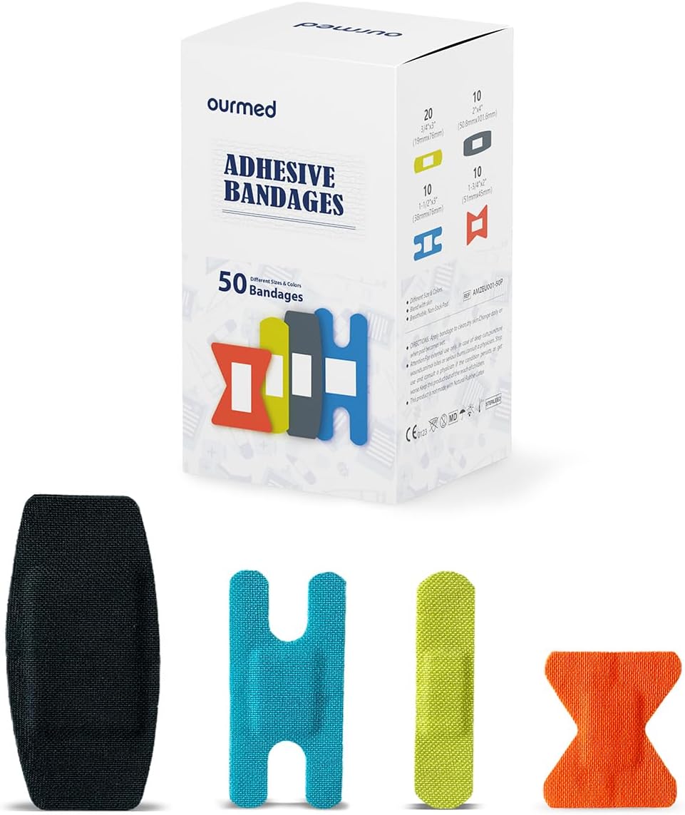 Flexible Fabric Bandages with Non-Stick Pad, Latex...
