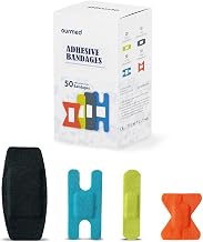 ourmed Universal Wound Dressing - Flexible Fabric Bandages and Non-Stick Bandages, Latex Free, for Cuts, Abrasions, Blisters, 50 Strips