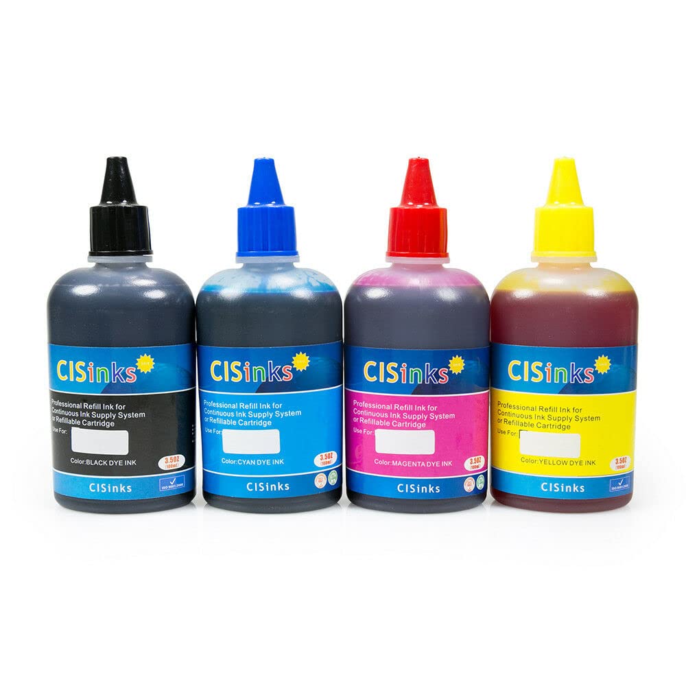 CIS Inks GI-290 4-Pack Multicolor Refill Ink Bottle Set Compatible for Canon PIXMA G4200 G4210 G3200 1200 2200