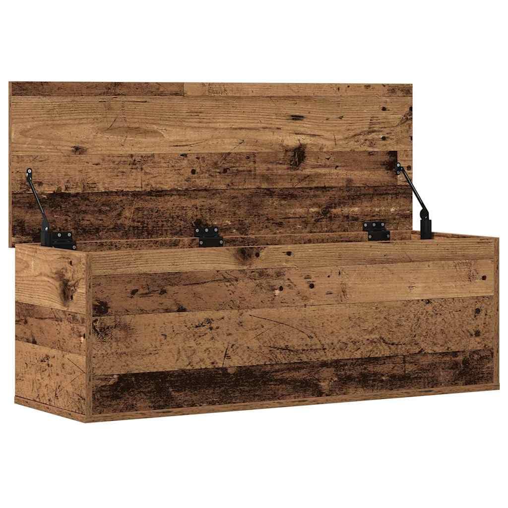 Caja de almacenamiento de madera recuperada de 102 x 35 x 35 cm con mucho espacio de almacenamiento, práctico baúl para salón, dormitorio, pasillo y habitación de los niños, versátil caja de