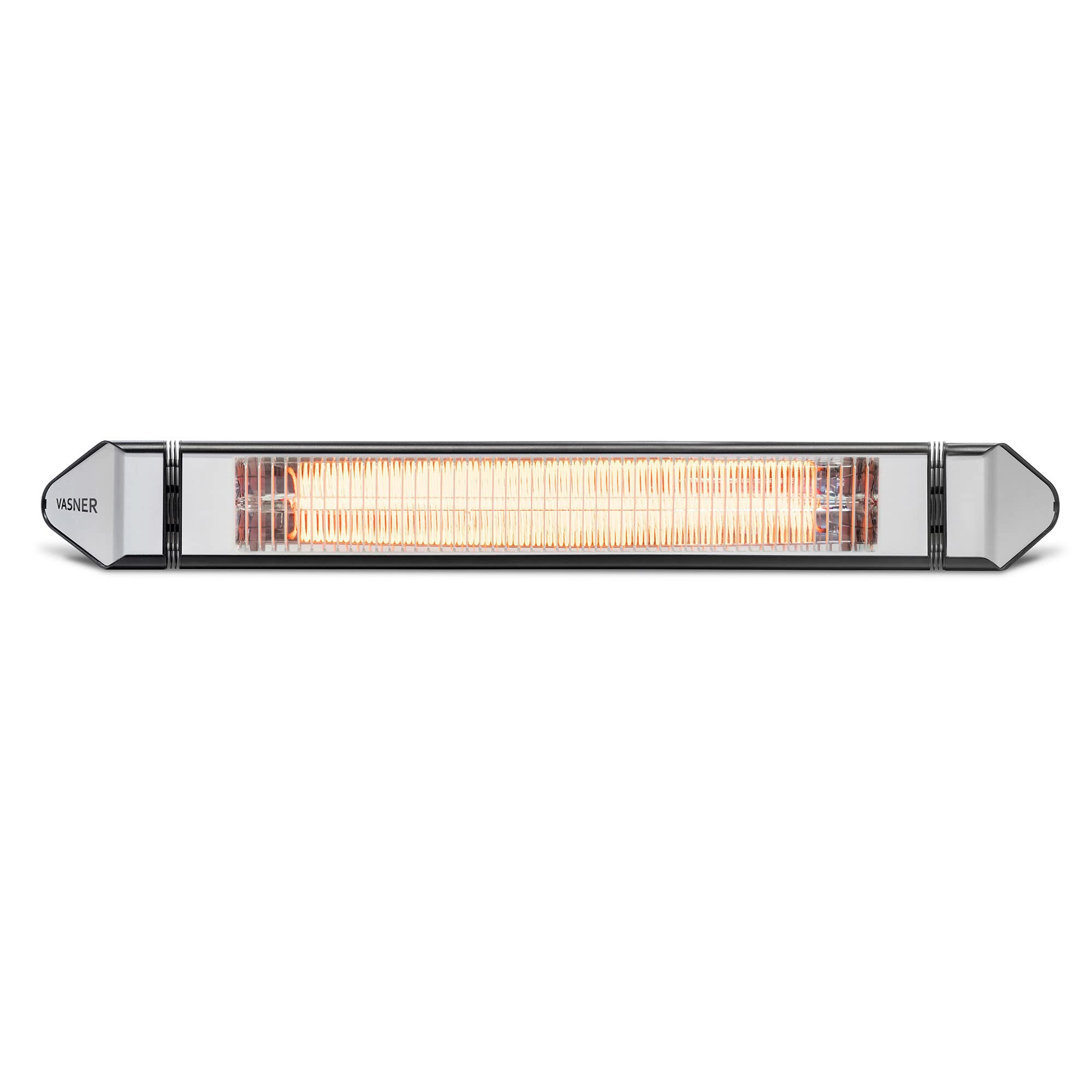VASNER Teras 25 Basix – Elektrischer Terrassenstrahler mit 1 Heizstufe, 2500 Watt, Infrarot Heizstrahler für Outdoor, Infrarotstrahler Gastro/Terrasse, extern steuerbar (Schwarz)
