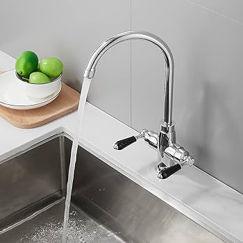 Kitchen Mixer Tap White Ceramic Dual Lever Monobloc Swivel Spout Chrome Kitchen Sink Taps~p56146360