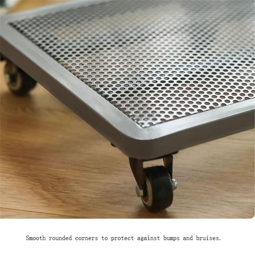 Soporte para plantas Bandeja for macetas con ruedas universales y freno, base de hierro metal for bonsái celosías cuadradas(Medio)