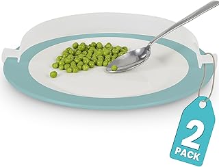 Vive Plate Guard (2 Pack) - Adaptive Equipment No Spill Guards for Eating - One Handed Assistance for Plates, Daily Living Aid for Elderly, Disabled & Parkinsons - Handicap Kitchen Accessories