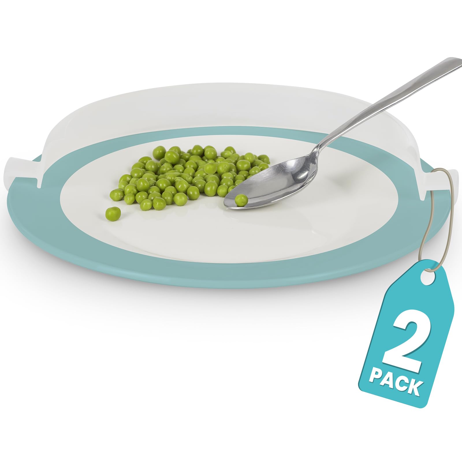 Vive Plate Guard (2 Pack) - Adaptive Equipment No Spill Guards for Eating - One Handed Assistance for Plates, Daily Living Aid for Elderly, Disabled & Parkinsons - Handicap Kitchen Accessories