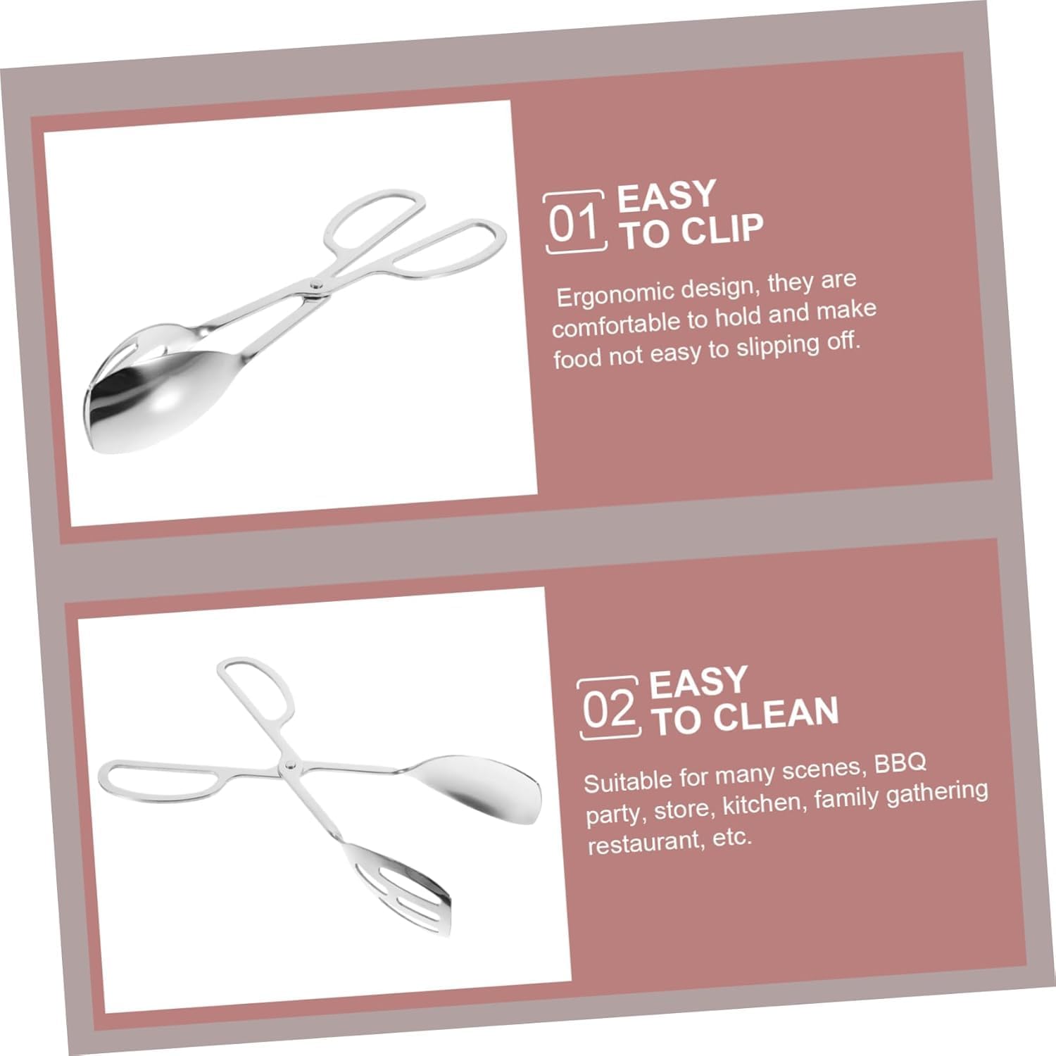 Cooking Tongs Stainless Steel Food Tongs Food Serving Tongs Grilling Tongs Baking Food Tongs Cooking Tongs Tong for Cooking Tongs for Cooking Buffet Food Tongs Stainless Tongs Bread Tong Silver