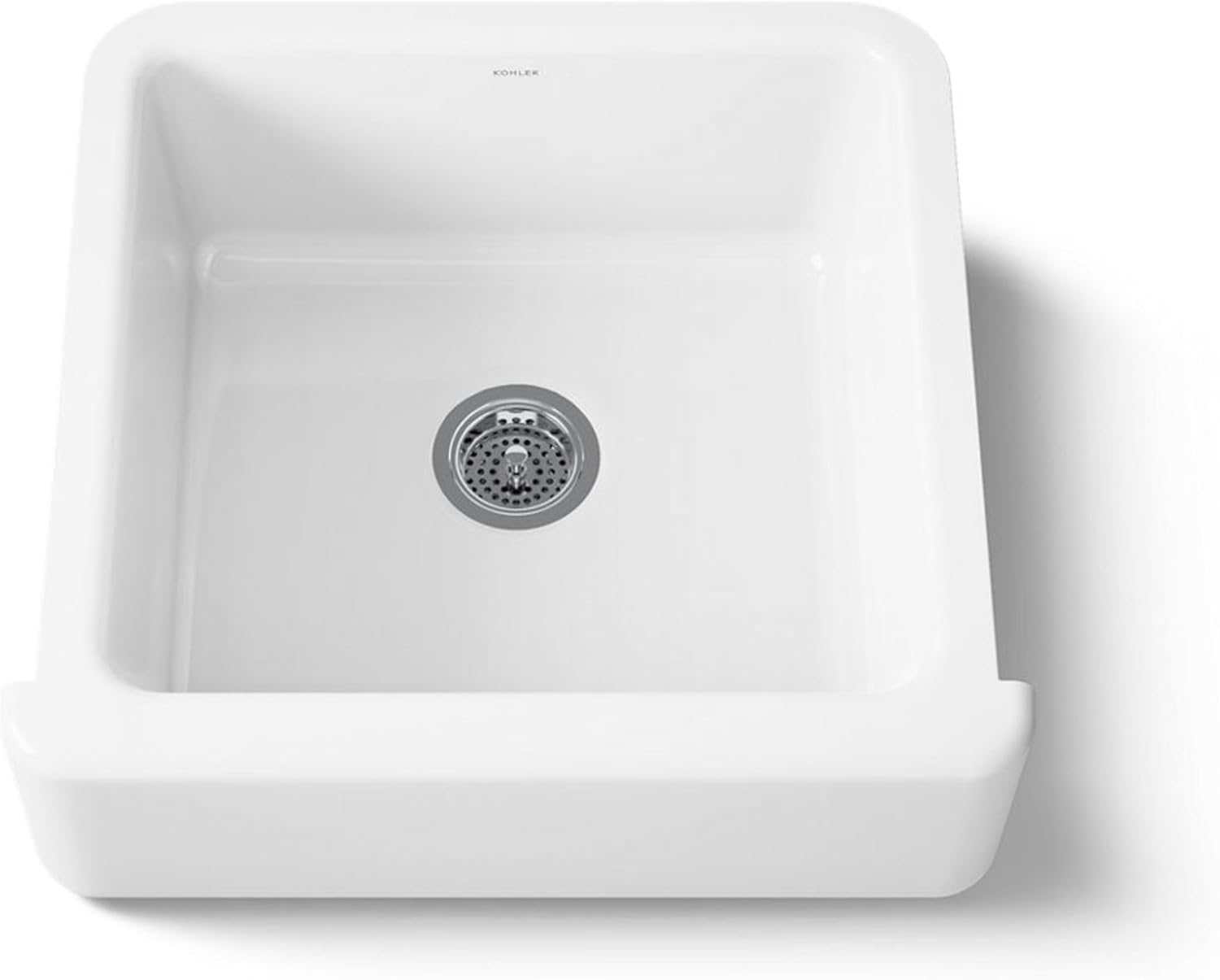 KOHLER Whitehaven 23-1/2" Undermount Single-Bowl Farmhouse Kitchen Sink, White, Enameled Cast Iron, Durable and Easy-to-Clean Design, K-5665-0