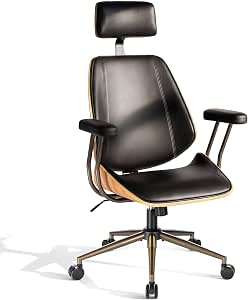 High Back Ergonomic Office Chair with Headrest and Arms, Black