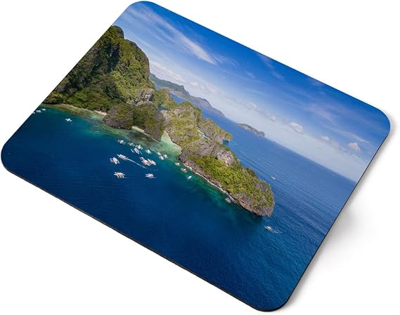 Computer Mouse Mat Pad - El Nido Palawan Philippines Home Office PC Desk Accessory Flexible Fabric Top Large 5mm Laptop Desktop Printed Art Ergonomic #44955