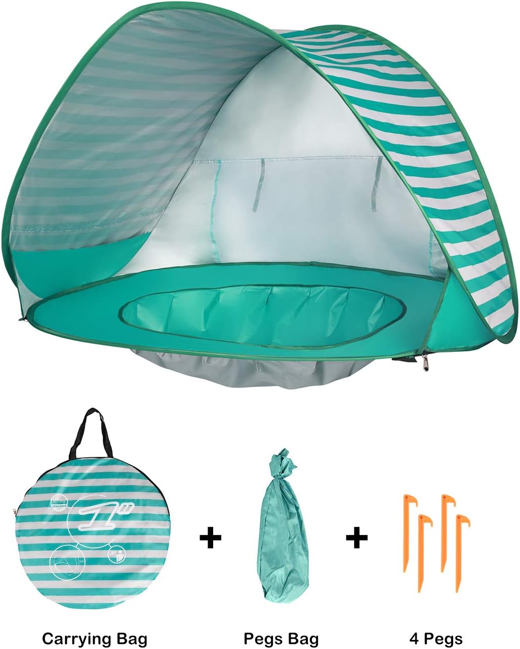 Beach Tent Pop Up Portable Shade Pool 50+ UPF UV Protection Sun Shelter for Infant