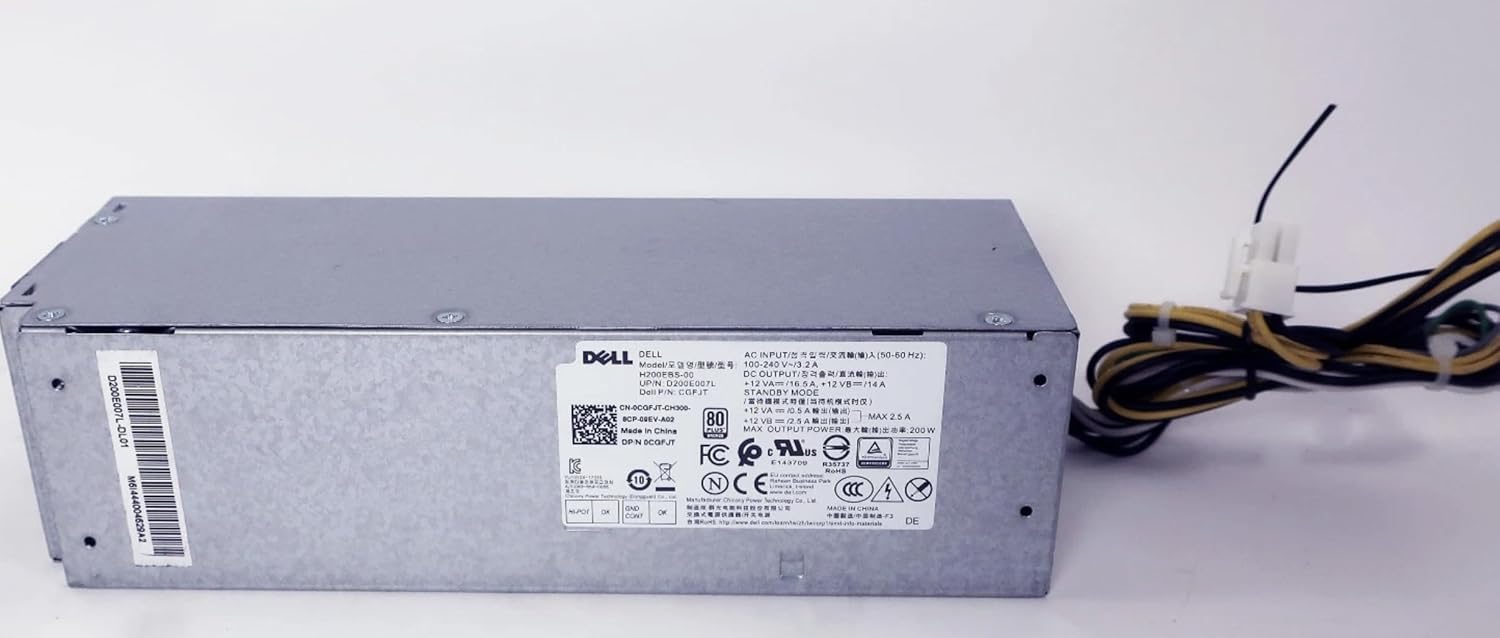 Only Factory Genuine 4_Dell Optiplex 3060 5060 7060 4_Inspiron 3470 200W Power Supply H200EBS-00 L200AS-00 H200AS-00 L200EBS-00 4FHYW 04FHYW CGFJT 0CGFJT X61RM 8KVYY