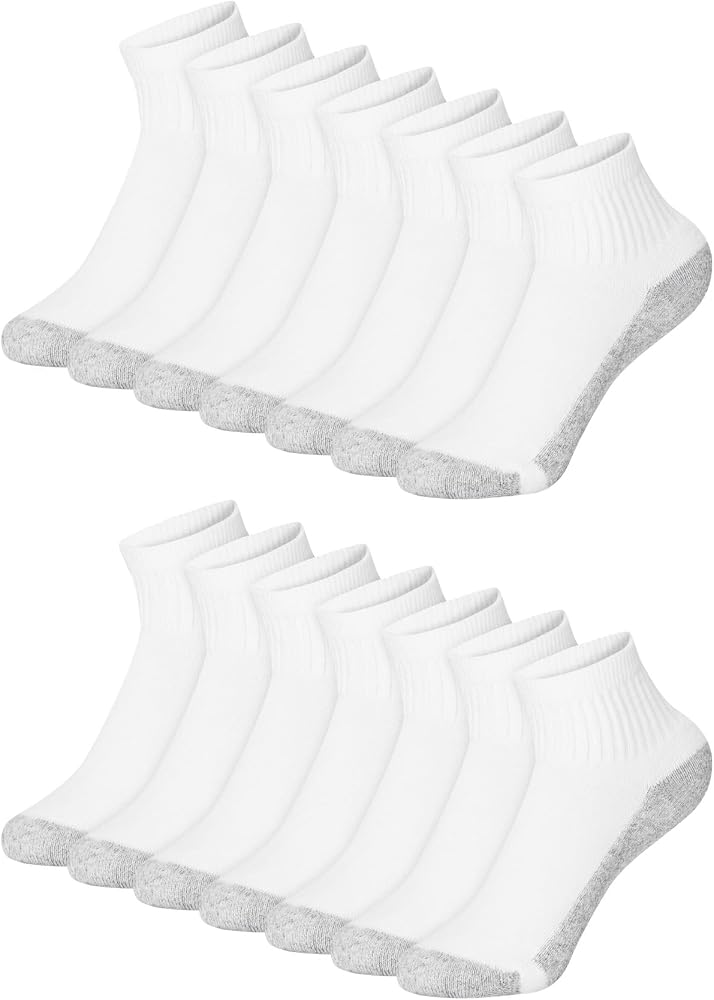 Hanes Boys' Socks Pack, Double Tough Moisture Wicking Ankle, Crew, No Show Socks, 12 & 14 Pair Packs