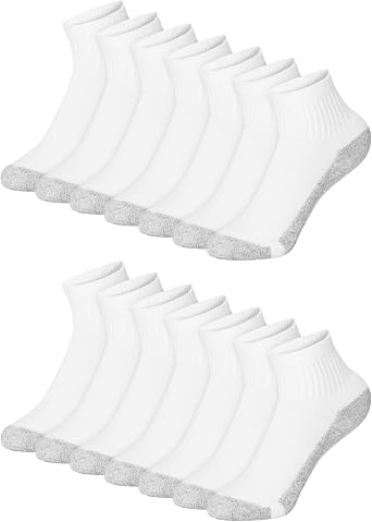 24% off: Hanes Boys' Socks Pack, Double Tough Moisture Wicking Ankle, Crew, No Show Socks, 12 & …