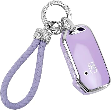 Compatible with Kia Key Fob Cover, Smart Key Case Fit for Kia Ceed Cerato Forte NIRO Seltos Sorento Soul Sportage Telluride K5 Girly Cute Key Shell Protector with Bling Lanyard 5 Buttons