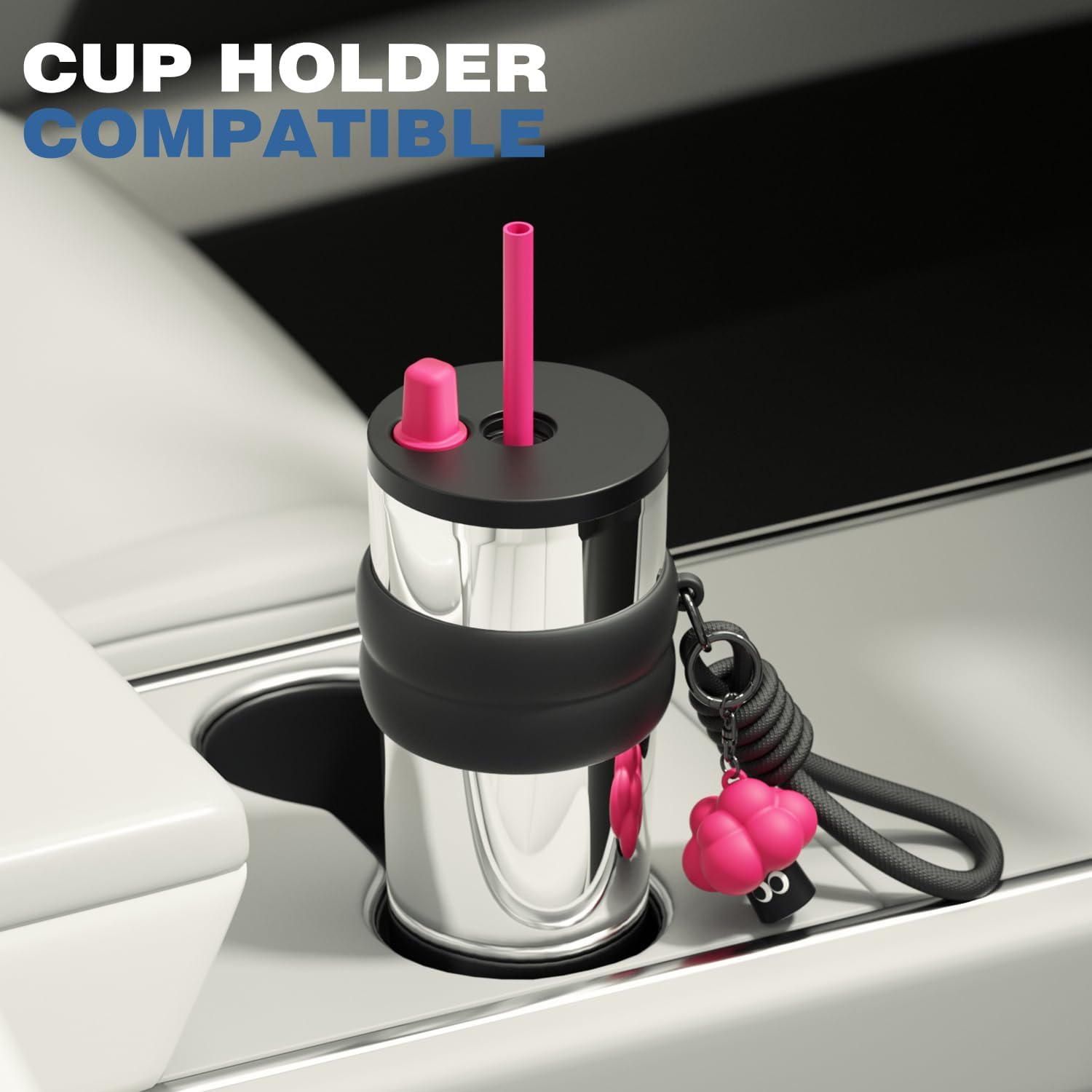 24 oz Stainless Steel Tumbler with Lid and Straw, Insulated Water Bottle Leak Proof for Hot and Cold, Portable Travel Coffee Mug, Reusable Coffee Cup for Women, Sliver - Image 8