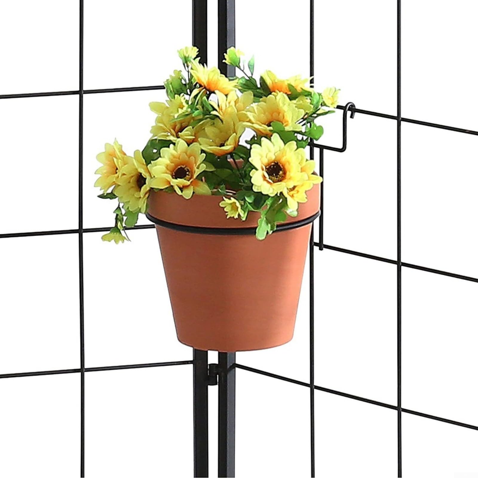 Supporti per vasi da fiori per ringhiera sospesa per piante in metallo da 17 cm, supporto per piante grasse e piccoli in vaso