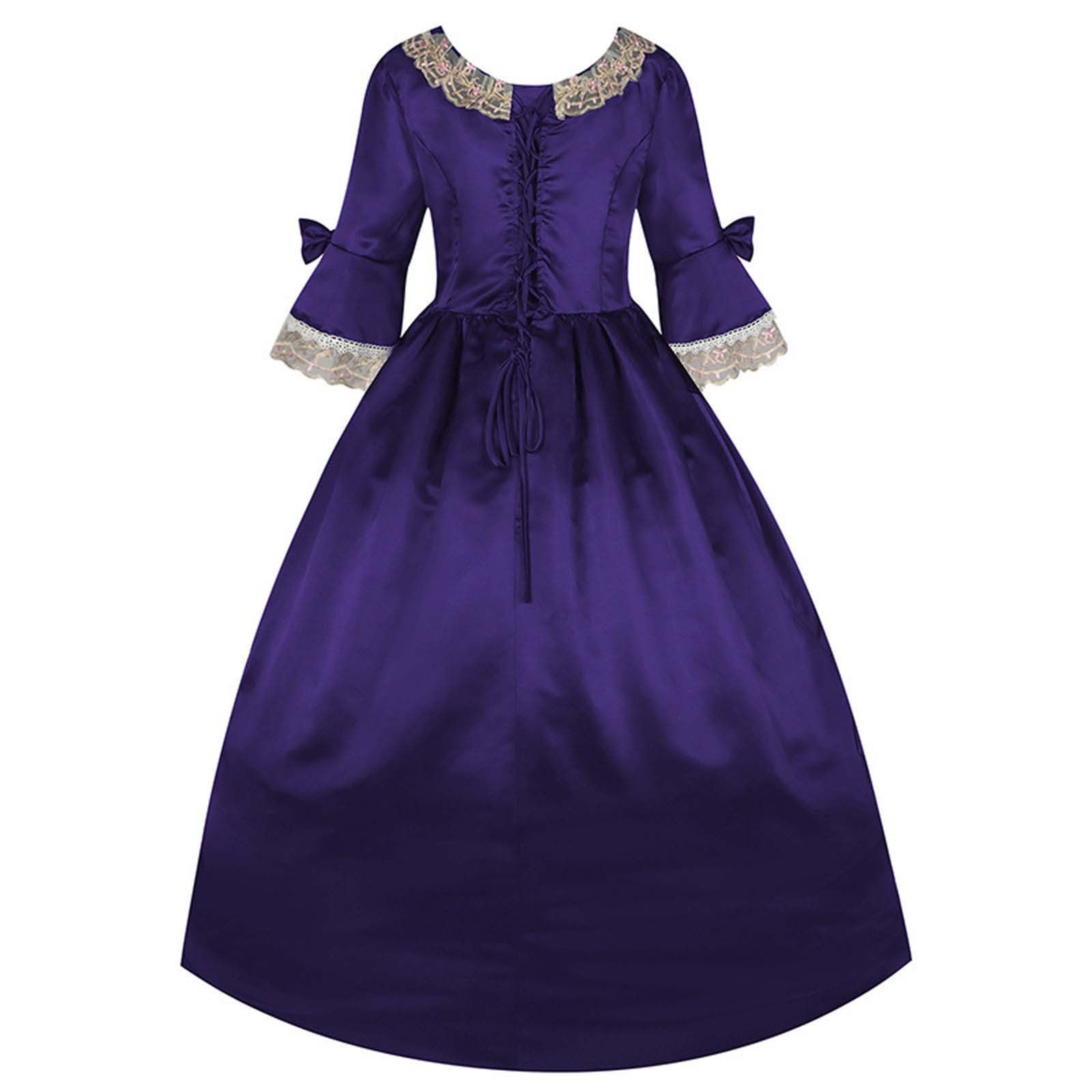 Robe Femme Coupe Ample et Fluide pour Un Style bohème Chic et Estival d'halloween Gothique en Dentelle féminine Longue à Grande Jupe avec Dentelle ajourée Style élégant Polyvalent pour Cosplay soirée