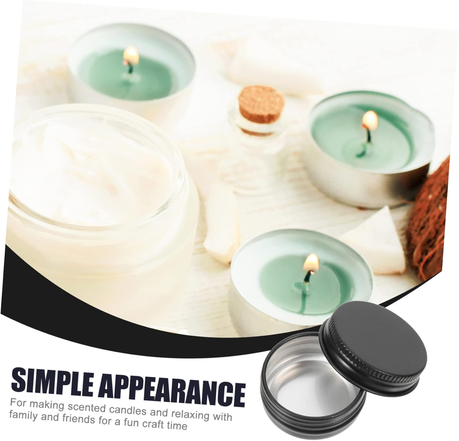 Cabilock 72pcs Round Metal Tin Containers Screw Lids Aluminum Jars for Crafts Scented Candles and Home Storage Versatile Empty Storage Tins for Beads Candies