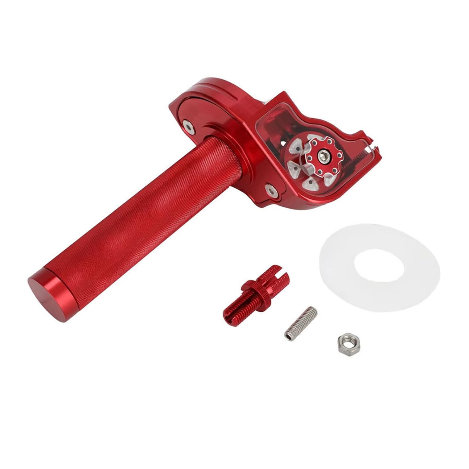 Motorrad Handgriffe Griff Bar Für Universal Motorradteile Für 7/8'' 22mm CNC-Motorrad-Beschleunigerlenker. Motorrad-Lenkergriffe(Red)