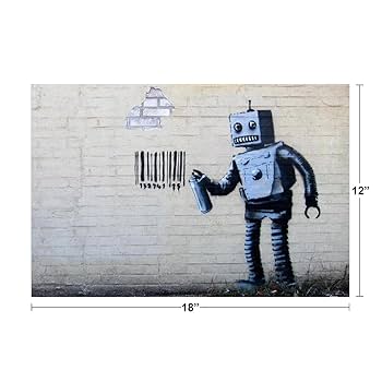 Amazon.com: Banksy Robot Barcode Street Art Banksy Print