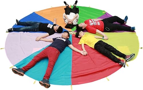 Miniatura 4 de Juego de 2 piezas de paracaídas para niños, paracaídas de arco iris, juego de paracaídas para niños, paracaídas para padres e hijos, paraguas de