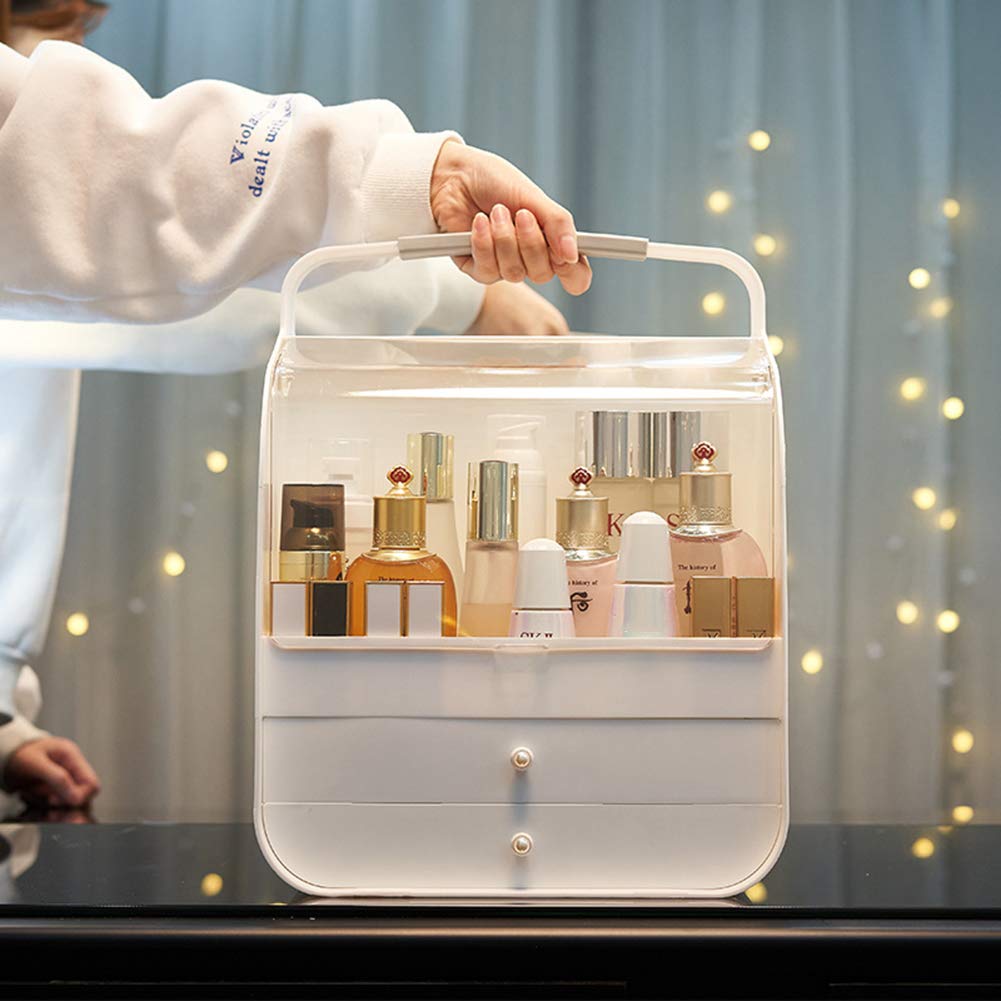 Caja Organizador Maquillaje, Joyería Y El Soporte De Exhibición Cosmético, Componen La Caja De Almacenaje, Amigos Saludable, White