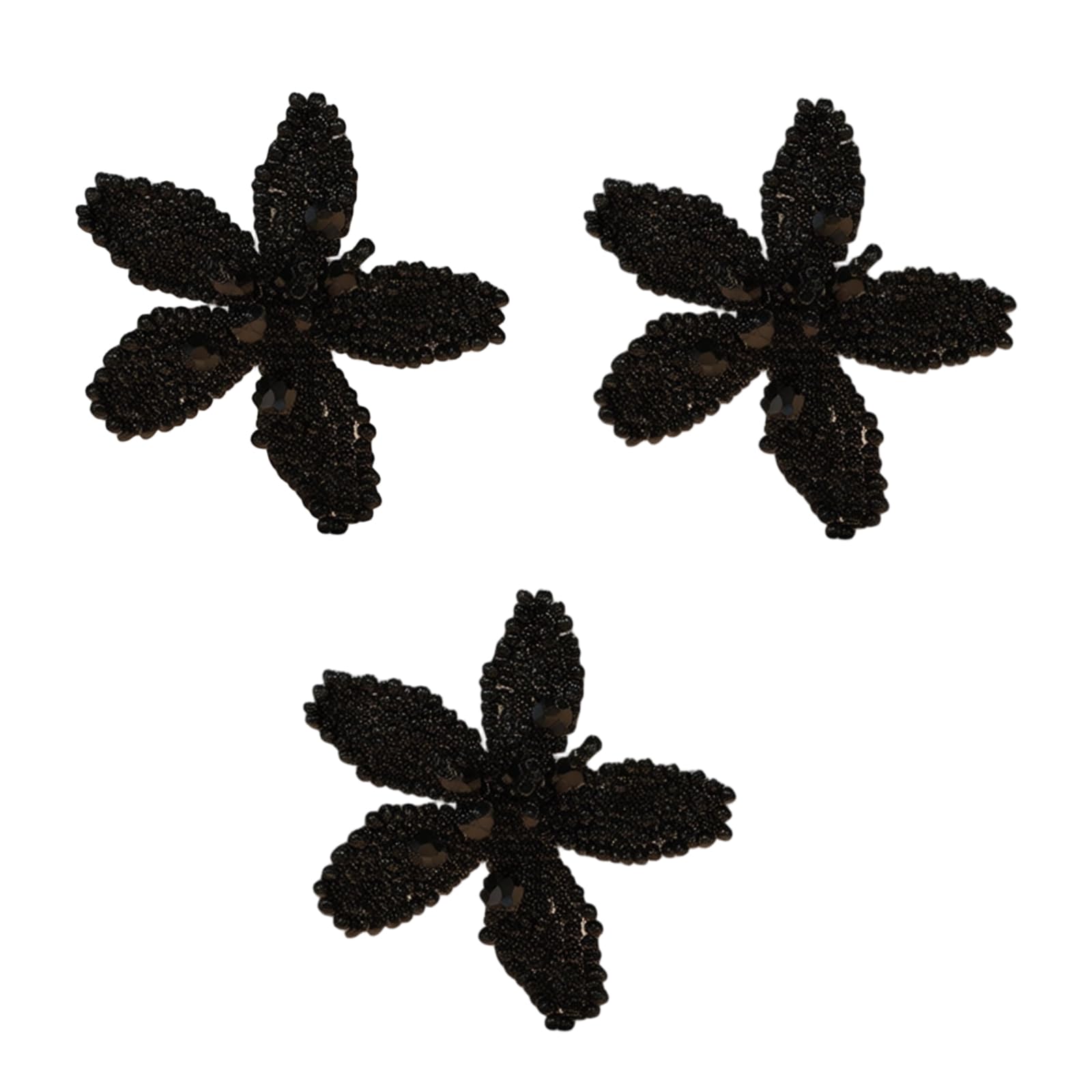 Tsophreniq 3Pcs Bead Flower Appliques Alloy Beaded Flower Charm for Sewing Craft Shoe Bag Garment Embellishment Colorful Stone Beads
