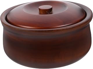 Japanese Solid Wood Bowl with Lid Lightweight Food Storage Container for Salad Fruit Miso Soup and Snacks Stable Non Tip Design Easy to Clean Multi Use Kitchen Serving Bowl