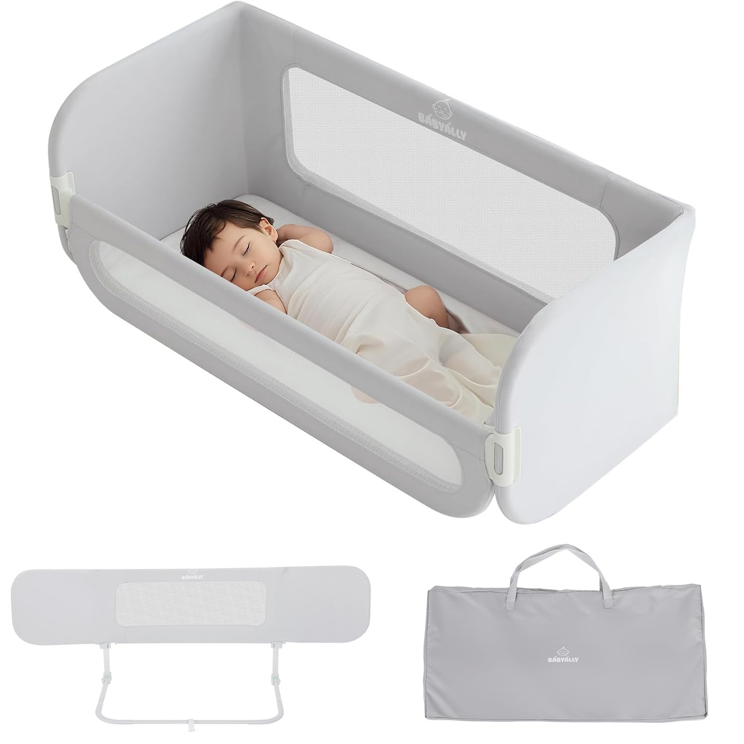 Amazon.co.jp: BabyAlly 折りたたみ式 ベッドガード 2WAY使用 大人