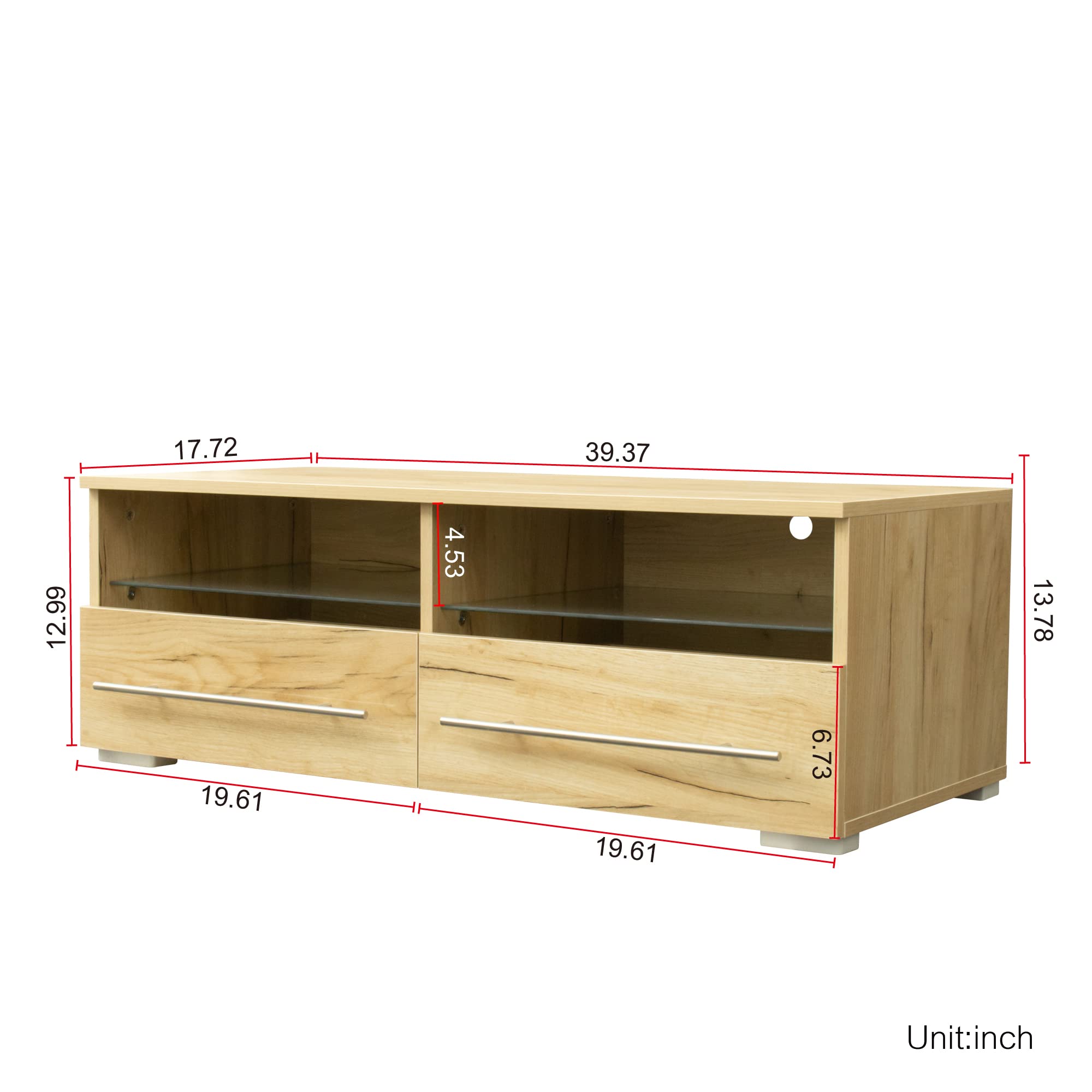Amazon.com: The Wood Grain Color TV Cabinet has Two Drawers with