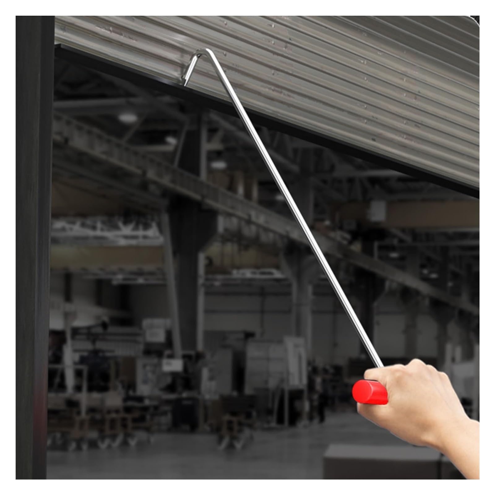 LZMZMQ Stainless Steel Manhole Hook 30 Inch?Hook Lifting Tool for Lifting/Pulling/Removing Covers, Manhole Lift Hook with Red Rubber Sleeve Handle, Single Hook(5 Pack,Dia 10MM/L 78CM/30IN)