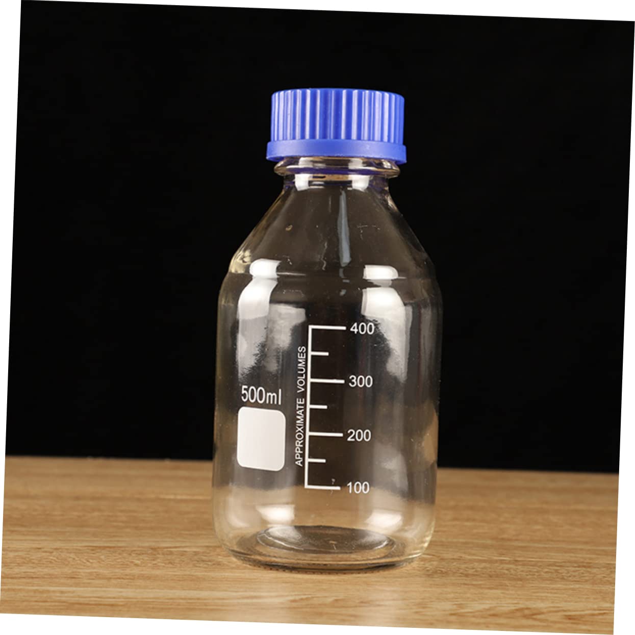 GLEAVI Flacons de Réactifs en Verre Étanche Lot de 3 500ml Bouteille Chimique à Large Ouverture Bouchon à Vis pour Laboratoire