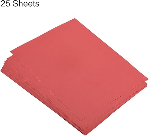 Miniatura 3 de MECCANIXITY 25 hojas de papel de copia de color 8 12 pulgadas, papel de impresora de 2.82 ozm, rojo brillante para impresión de oficina, copia de