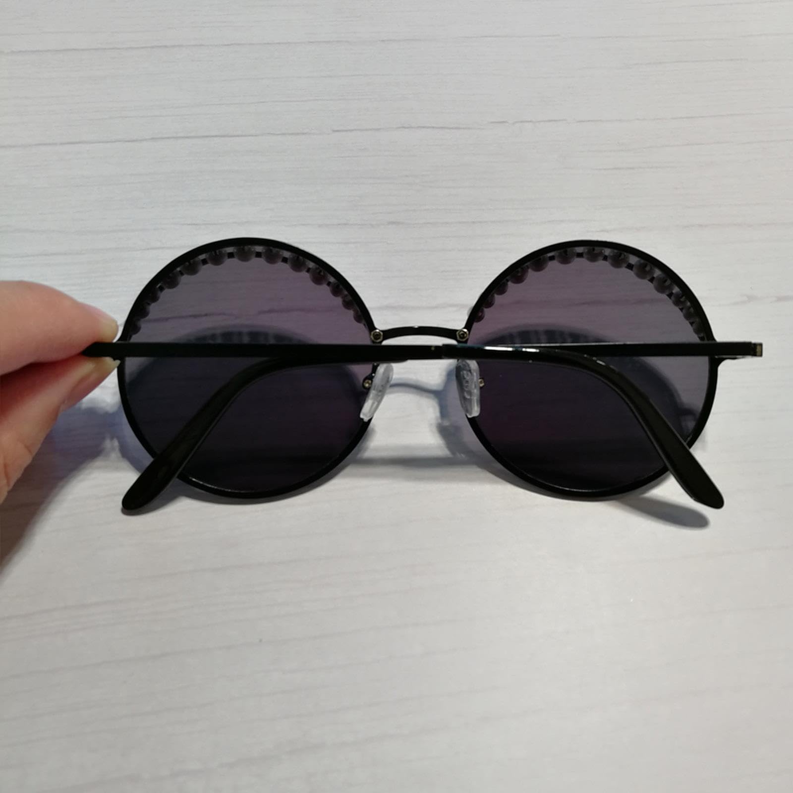 NOGRAX Okulary przeciwsłoneczne perły okrągłe okulary przeciwsłoneczne damskie moda marka lustrzane okulary przeciwsłoneczne damskie okulary damskie