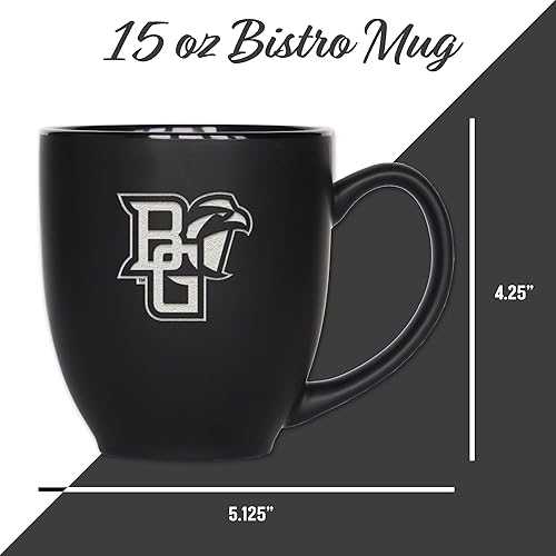 Miniatura 10 de Rico Industries NCAA Nebraska Cornhuskers - Taza Bistro de cerámica negra mate grabada con láser, de 16 onzas, para bebidas calientes o frías