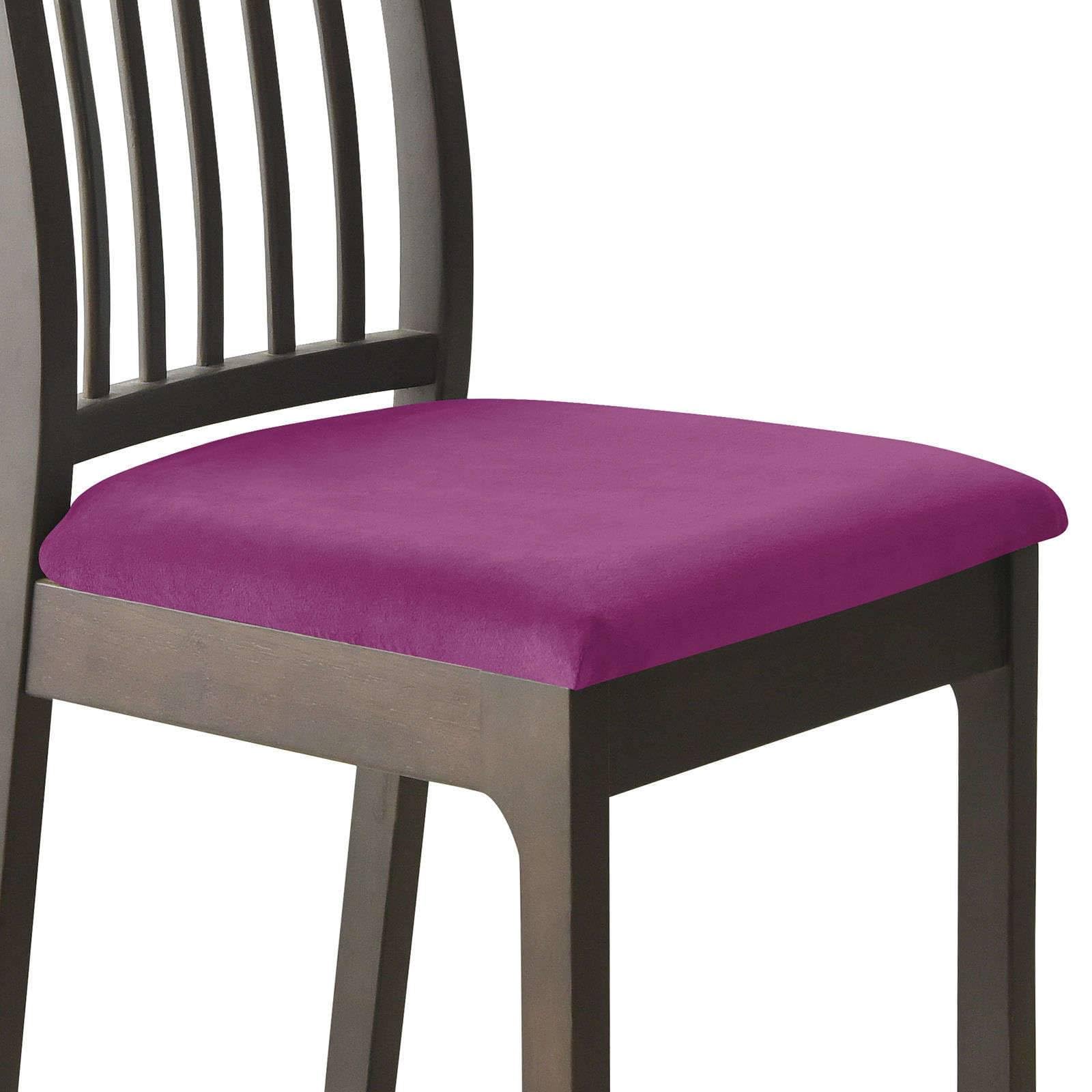 ZRCYXDW Velvet Dining Chair Seat Covers, Stretch 6 Pack Seat Covers for Dining Room Chairs with elastic bottom Chair Seat Cover Seat Covers for Dining Chairs for Dining Room-Purple-Set of 6