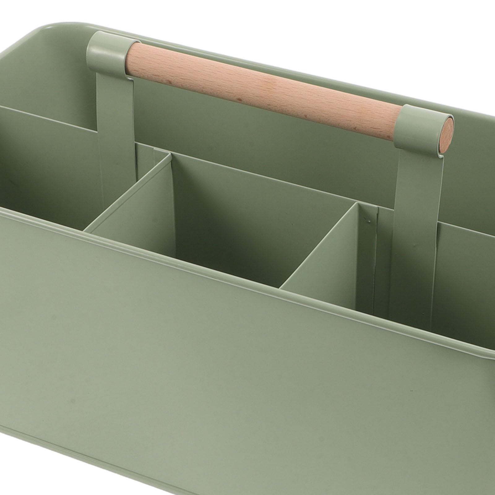 Panier de Jardinage en Fer à 4 Compartiments avec Poignée en Bois