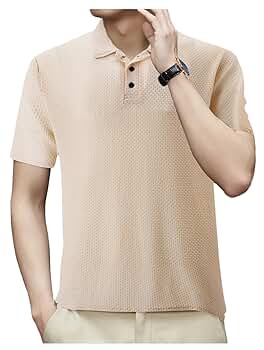 VMAKBUWIS Men's Polo Shirt Ice Silk Mesh Breathable Short