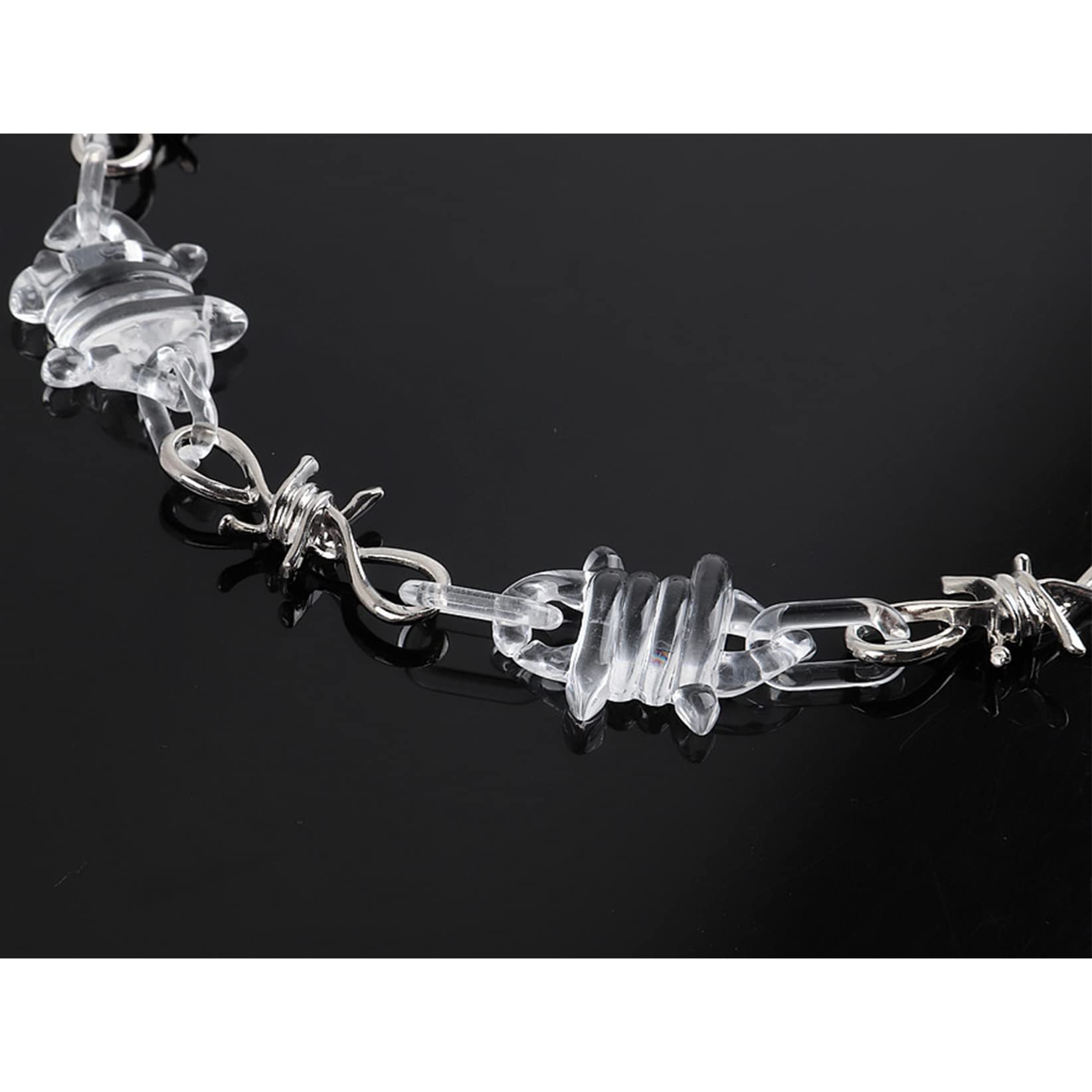 ESNY Punk Acrilic Cuban Link Catena Coperonatore Collana Collana Grossa Collana Collana Collana Collana Collana Collana Colorata per Donne Transparent