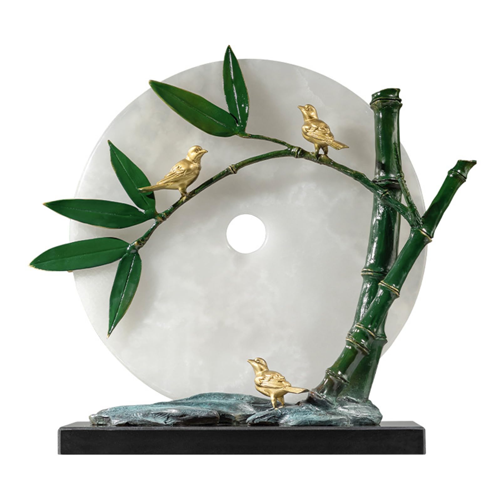 Hhhxkkuu Colorful Copper Sculpture Bamboo Ornament 51x19x41cm