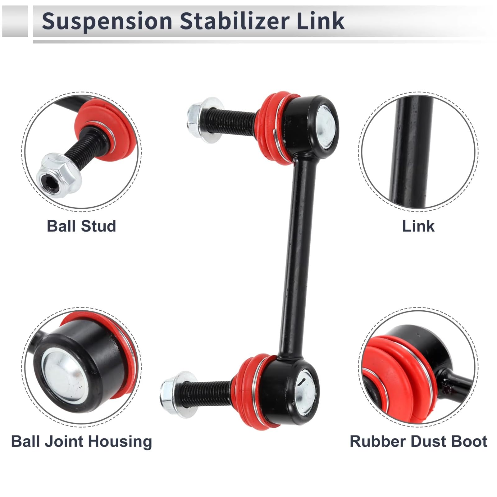 Bieletas de Barra estabilizadora Delantera (2 Piezas) Kit de bieletas de Barra estabilizadora Delantera OEM K750185 Compatible con Hummer H3 2006 2007 2008 2009 2010