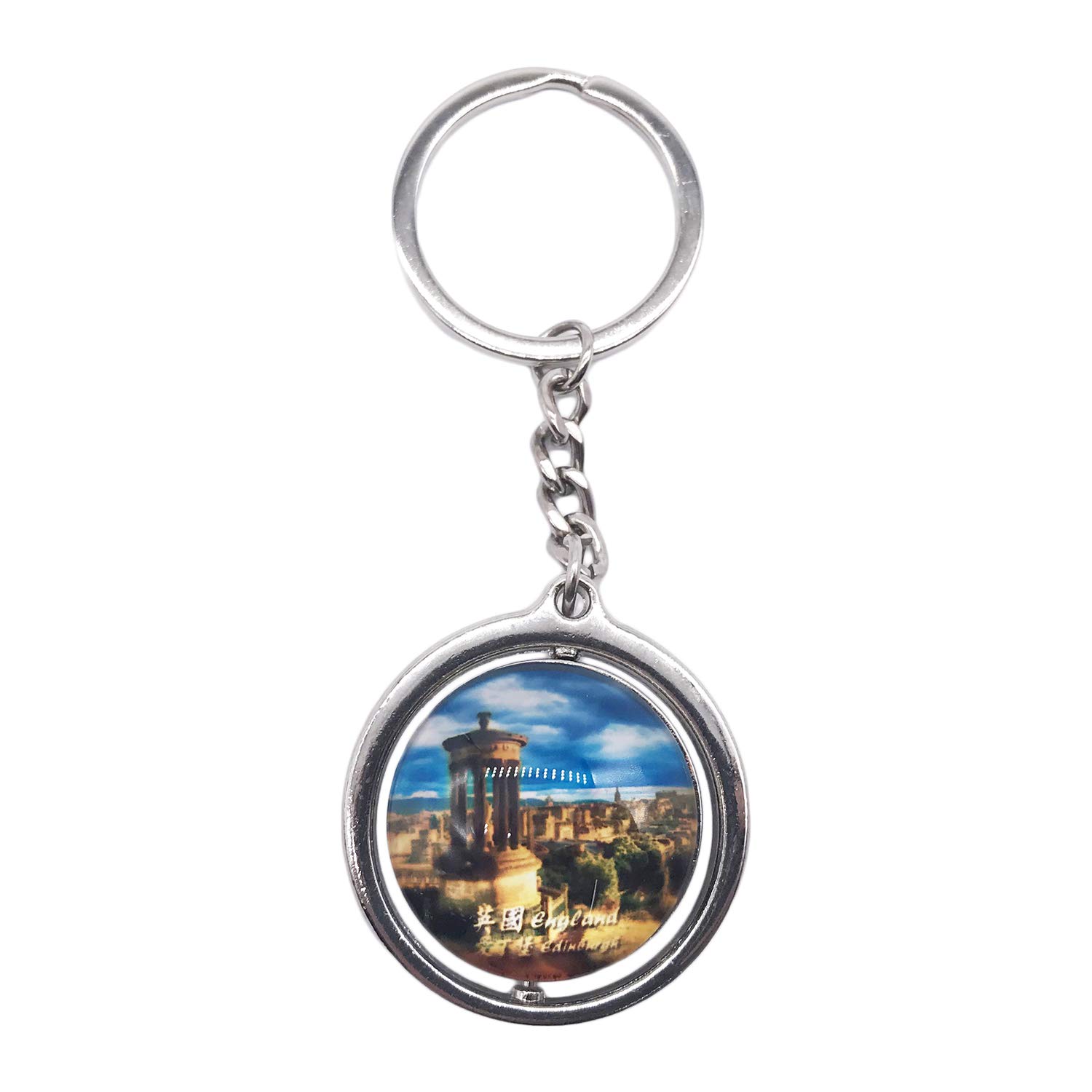 Wedarego Men's Edinburgh Uk 3D Glass Crystal Keychain Keyring Rotating Decoration Tourist Souvenir Wo Accessories Gift Rotating Decoration