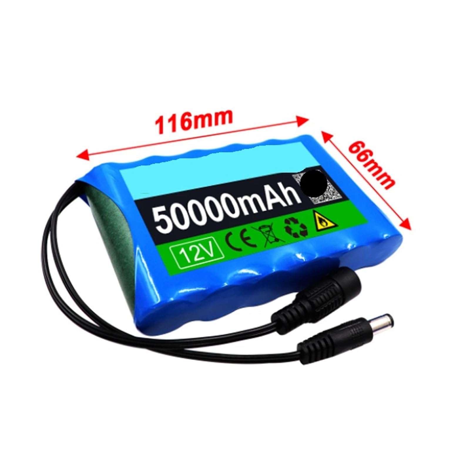 Batterie rechargeable 18650 3S2P 12 V 50000 mAh for caméra de surveillance CCTV(Battery+Charger)