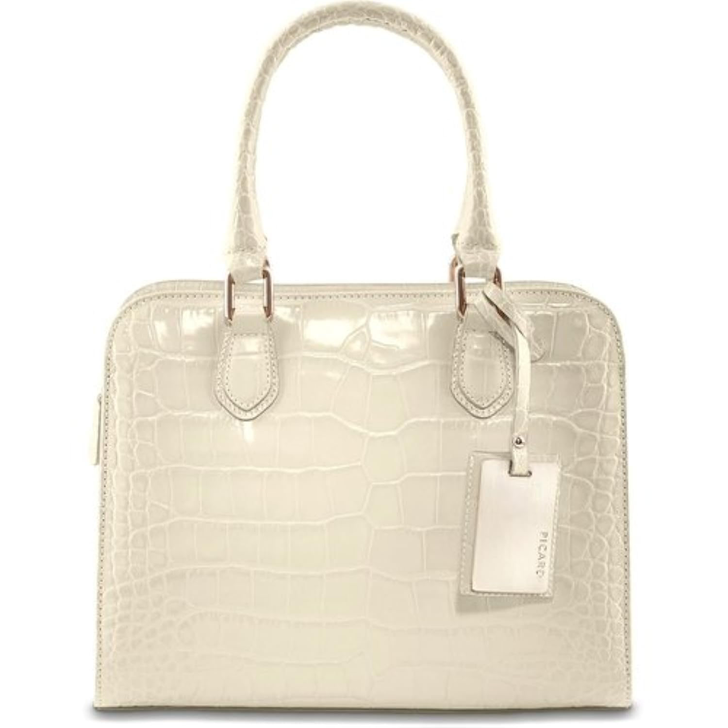 Picard Weimar Women's Handbag Made of Real Leather Medium Width 32 cm Height 23 cm Length 12 cm with Screw Closure Business, cream, standard size, Handbag